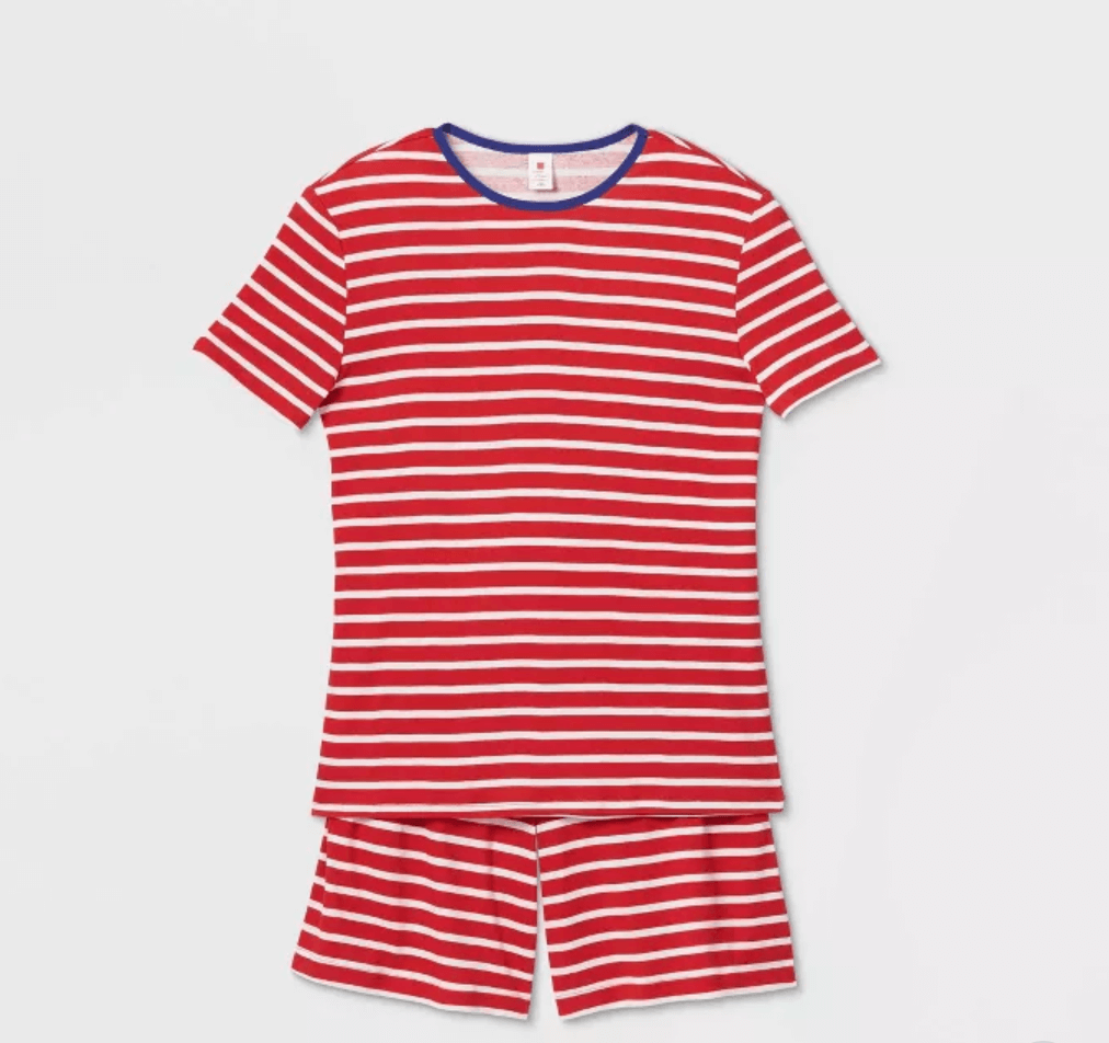 Men's July 4th Striped Pajama Set - Red