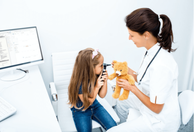 child in the doctor's office