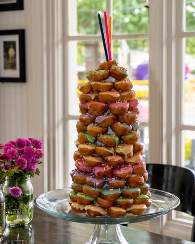 A most delicious donut cake from Side Door Donuts.